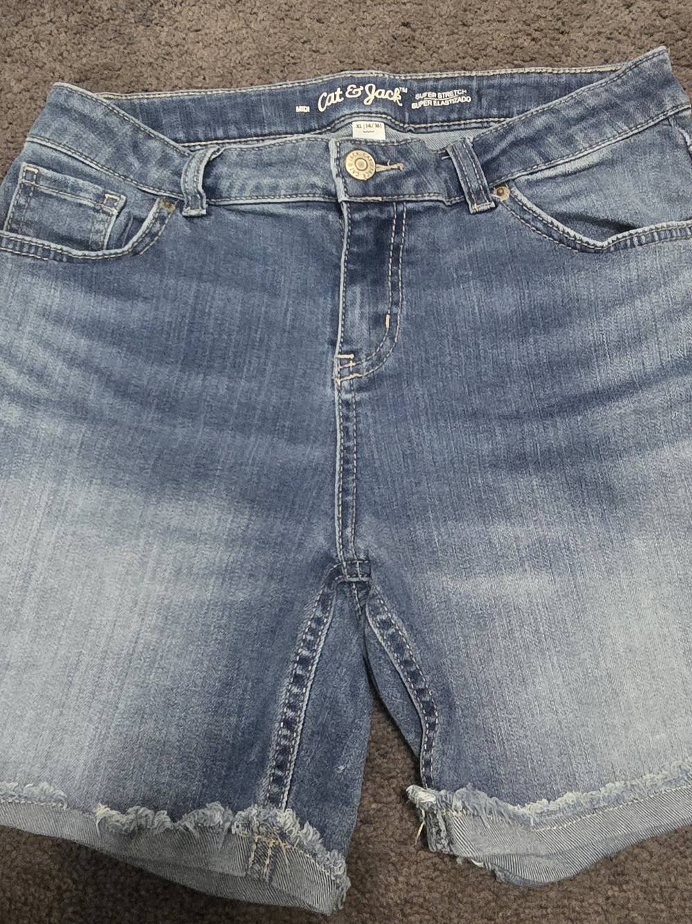 Cat & Jack Light Blue Frayed Hem Denim Shorts